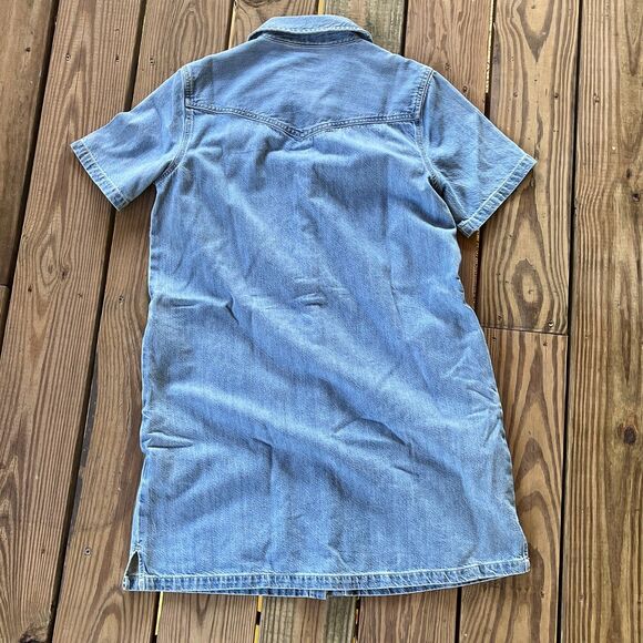 NWOT Levi's Louisa Short Sleeve Denim Mini Shirt Dress - Snap Front - Sz Small - Picture 2 of 10